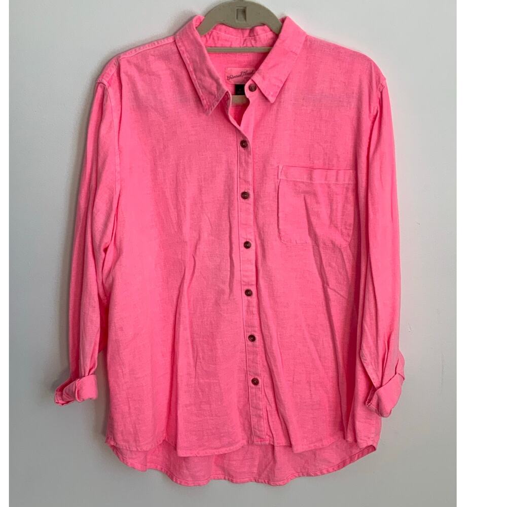 Universal Threads Linen Blend Button Down Top siz… - image 1